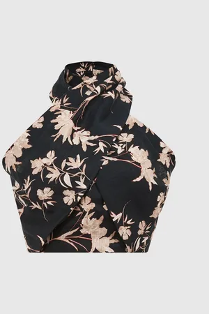 Reiss Ally Printed 100% Linen Halter Neck Cropped Top38