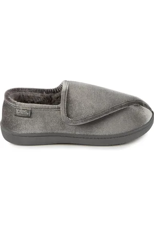 Totes Ladies Isotoner Sparkle Velour Slippers with Velcro Tab