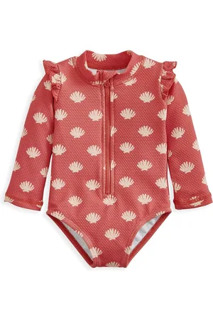 Mamas & Papas Red Shell Print Long Sleeve Swimsuit5662cm