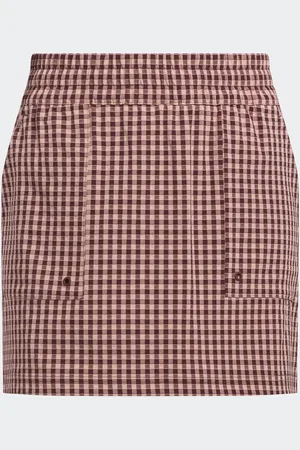 adidas Burgundy Red Ultimate365 Gingham SkirtS Reg