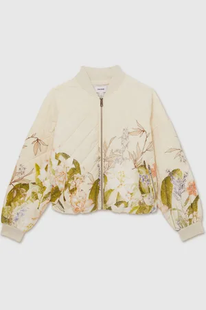 Reiss Nina Quilted Printed Bomber Jacketxsmall