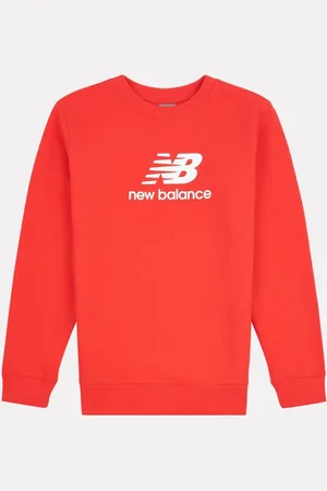 New Balance Kids French Terry Stacked Logo Crew 100% Cotton Sweatshirt140146cm