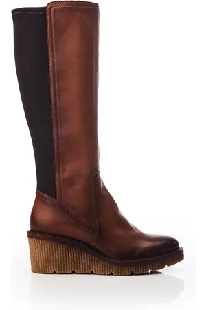 Moda In Pelle Harpette Crepe Wedge Long Side Zip Boots