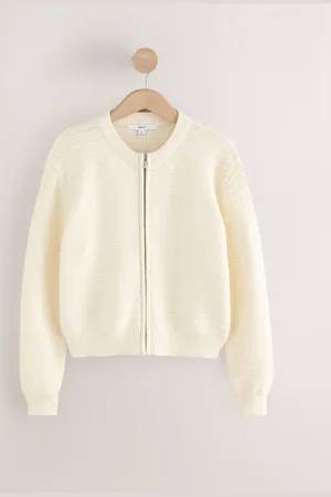 Next Knitted Zip-Up Bomber Jacket with CottonStor Almindelig