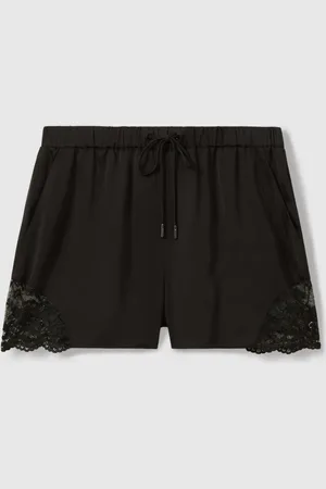 Reiss Clarissa viskose Satin -shorts med blonder40