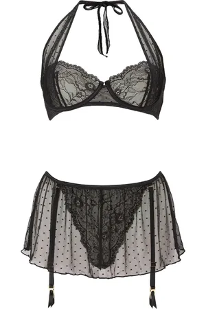Ann Summers Tease Me Spot Mesh Halterneck Crotchless Setlarge