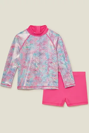 Accessorize Girls Mermaid Rash Vest Swim Set146152cm