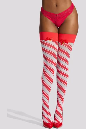 Ann Summers Christmas Candy Cane Bow Hold-UpsS