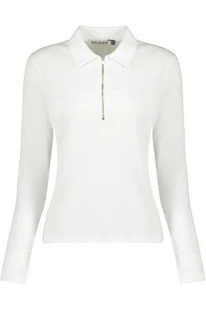 Baukjen Zip Collar Antique 100% Cotton Cream Top36