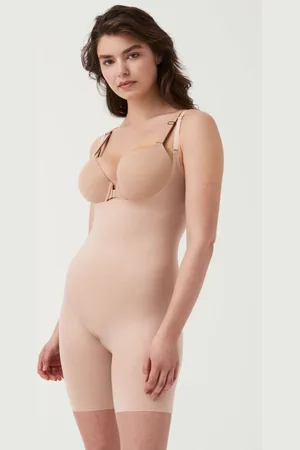 Spanx Nude Medium Control Thinstincts 2.0 Open Bust Mid Thigh Shaping SparkedragtM