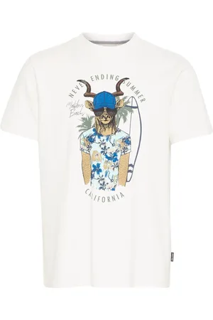 Blend Sloth Printed Short Sleeve 100% Cotton T-Shirtlarge