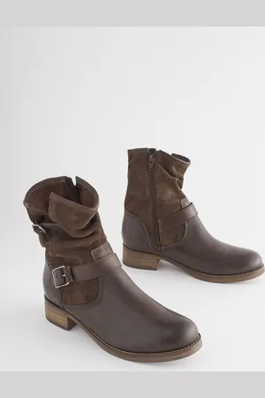 Next Forever Comfort Slouch ankelstøvler i læder