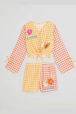 River Island Girls 100% Cotton Gingham Fruit Beach Set146152cm