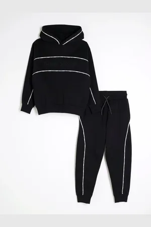 River Island Boys Black Piped Tracksuit146152cm