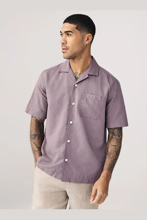 Next Cotton Linen Blend Short Sleeve Shirt3XL