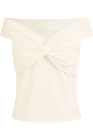Yumi Jersey Bardot 100% Cotton Top With Knot Detail42
