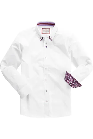Joe Browns Smart Button Down Double 100% Cotton Collar Shirt with Floral TrimsM