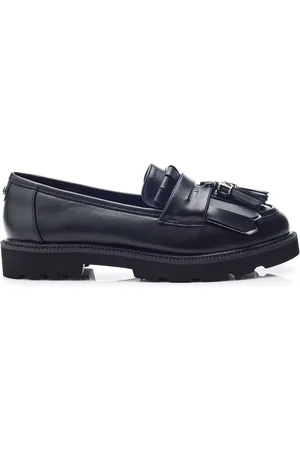 Moda In Pelle Fleeche Cleated Sole Tassle Trim Chunky Hyttesko