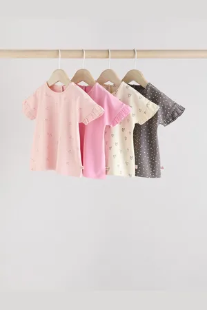 Next Printed Peplum Short Sleeve Tops 4 Pack56cm