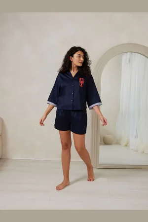 Chelsea Peers Organic Cotton Embroidered Lobster Short Pyjamas Set38