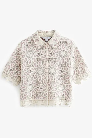 Next Crochet Lace Short Sleeve Shirt38