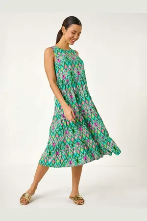 Roman Abstract Print Smock Midi Dress38