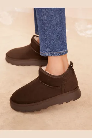 Friends Like These Cosy Faux Suede Fur Lined Low Ankle Boots