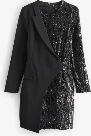 French Connection Xia Ponte Sequin Jersey Blazer Mini Dress40