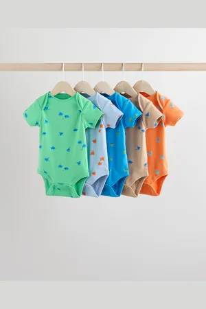 Next 100% Cotton Short Sleeve Baby Bodysuits 5 Pack9298cm