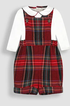 JoJo Maman Bébé Tartan Dungarees & Body Set3 - 6 måneder (62 - 68cm)