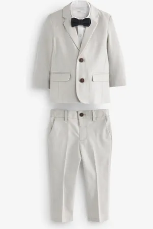 Next Blazer Shirt Trousers And Bow Tie Set With Linen (3mths-9yrs)3 - 4 år (98 - 104cm)