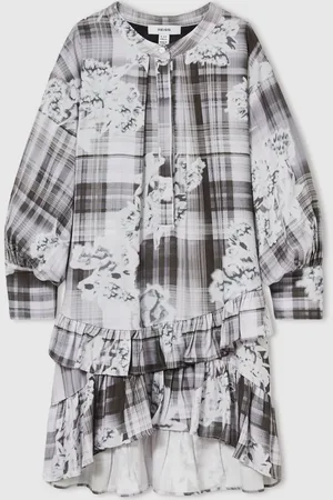 Reiss Alodie Floral-Check Tiered-Frill Dress12 - 13 år (152 - 158cm)