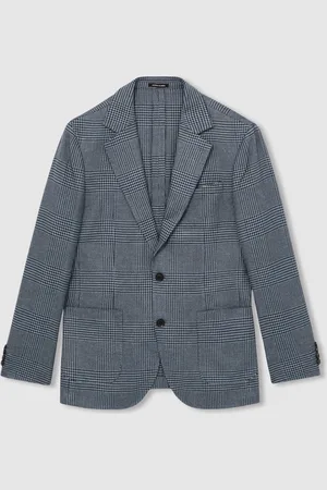 Reiss Gould Single Breasted Check Blazer With Wool46