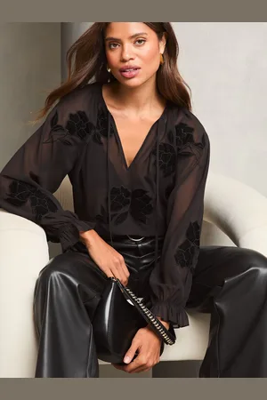 Lipsy London Long Sleeve Ruffle Cuff Blouse With Floral Detail44