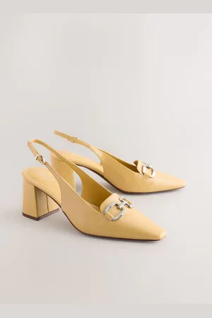 Next Forever Comfort Square Toe Hardware Slingback Block hæle