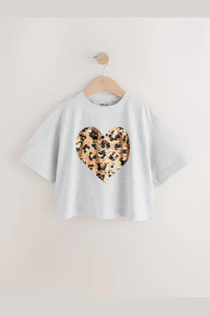 Next Sequin Animal Heart Print T-Shirt (3-16yrs)13 år (158cm)