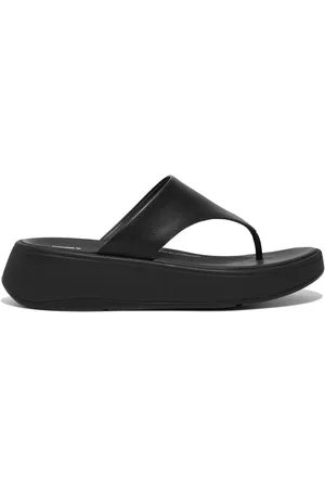 FitFlop F-Mode Leather Flatform Toe Post Sandals