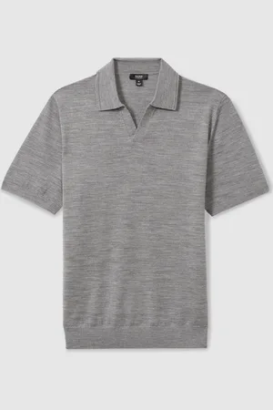 Reiss Duchie Merino Wool Open-Collar Polo ShirtXL