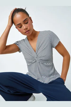 Roman Petite Stribet Twist Soft Stræk Top42