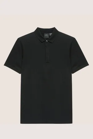 Armani Exchange Black Small Circular Logo Polo ShirtL