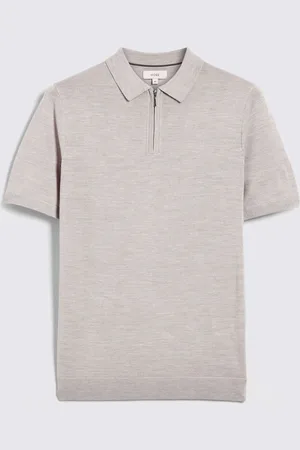 Moss Light Merino Quarter Zip Polo Shirtsmall