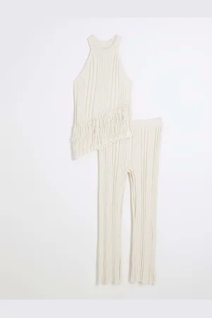 River Island Girls Asymmetrical Rib Fringe Set134140cm