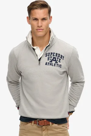 Superdry Vintage Athletic Zip Henley 100% Cotton JumperL