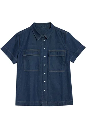 Albaray Blue Dark Denim Short Sleeve 100% Cotton Shirt38