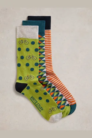 White Stuff Bicycle Geo Socks 3 PackM-L