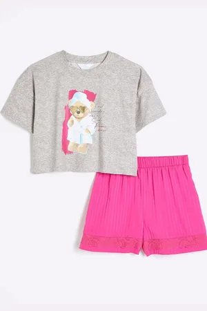 River Island Girls Teddy Satin Mix Pyjamas146152cm