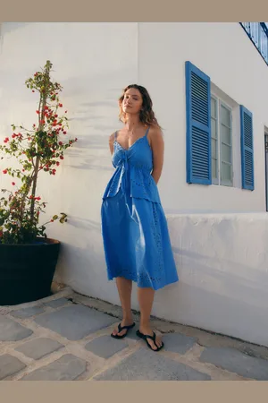Next Peplum Broderie Midi Dress40høj