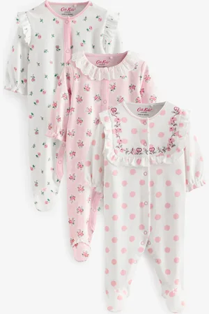 Next Cath Kidston Floral Baby 100% Cotton Sleepsuits 3 Pack56cm