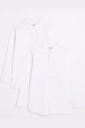 River Island Boys Long Sleeve Oxford 100% Cotton Shirts 2 Pack9 - 10 år (134 - 140cm)