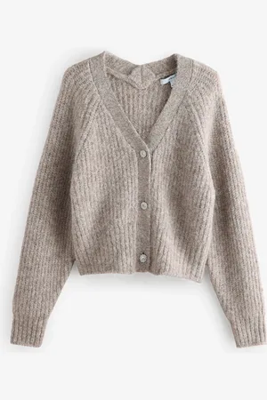 Next Gem Button Chunky Knitted Cardigan with Wool2XL Reg